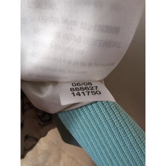 Snowboarding winter Y2k puffy aqua blue med hooded puffer vest - Picture 9 of 10